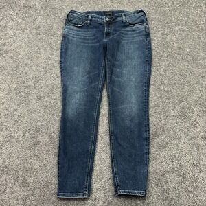 Silver Jeans Womens 33x29 Blue Elyse Skinny Stretch Medium Wash Denim Preppy